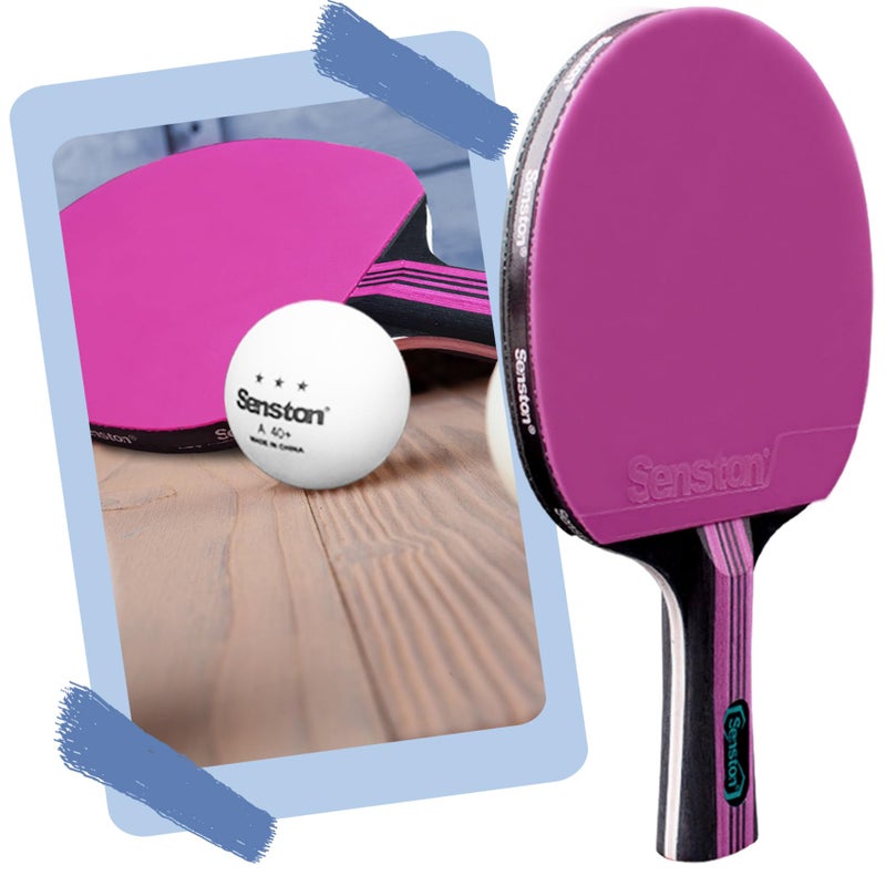 Senston Ping Pong Paddles /5-Ply Premium Table Tennis Paddle, Ideal for Entertainment or Competition - Ping Pong Paddle Set with Balls - Image 5